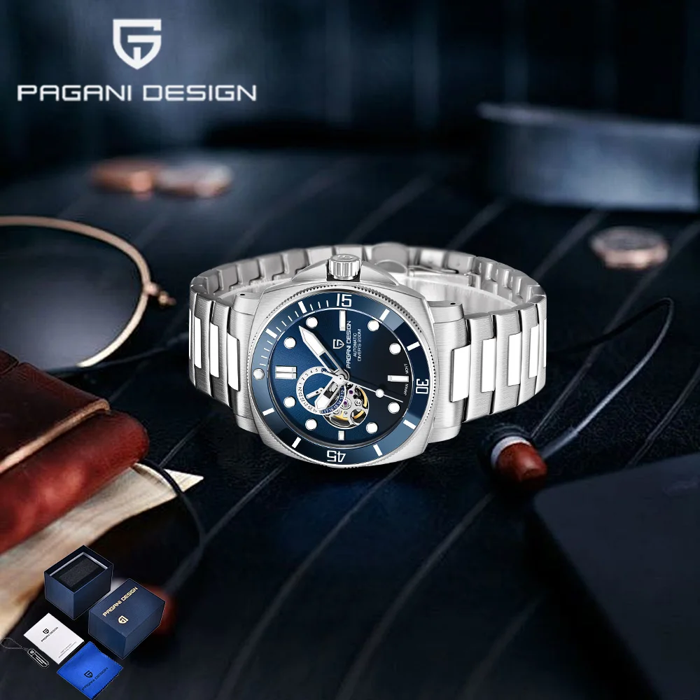 2025PAGANI DESIGN 43mm fashion men's automatic mechanical watch top AR sapphire mirror NH39 waterproof 200m men's watch gift box