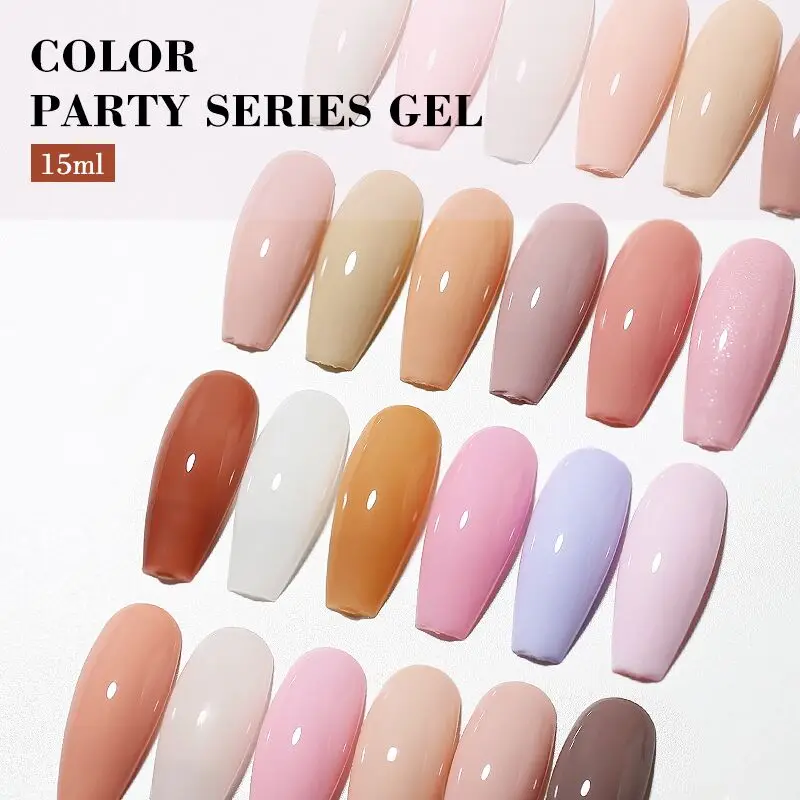Arte Clavo 15ml HEMA TPO FREE Nail Gel Polish Glitter Gorgeous Full Coverage Soak Off UV LED Nail Jelly Pink Nude Collection