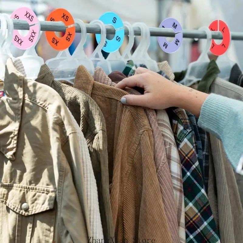 Kleiderständer-Größenteiler, 40-teiliges Schranksortierset mit geteilter Kunststoffform, XXS- bis XXXL-Etiketten und – Detail 3