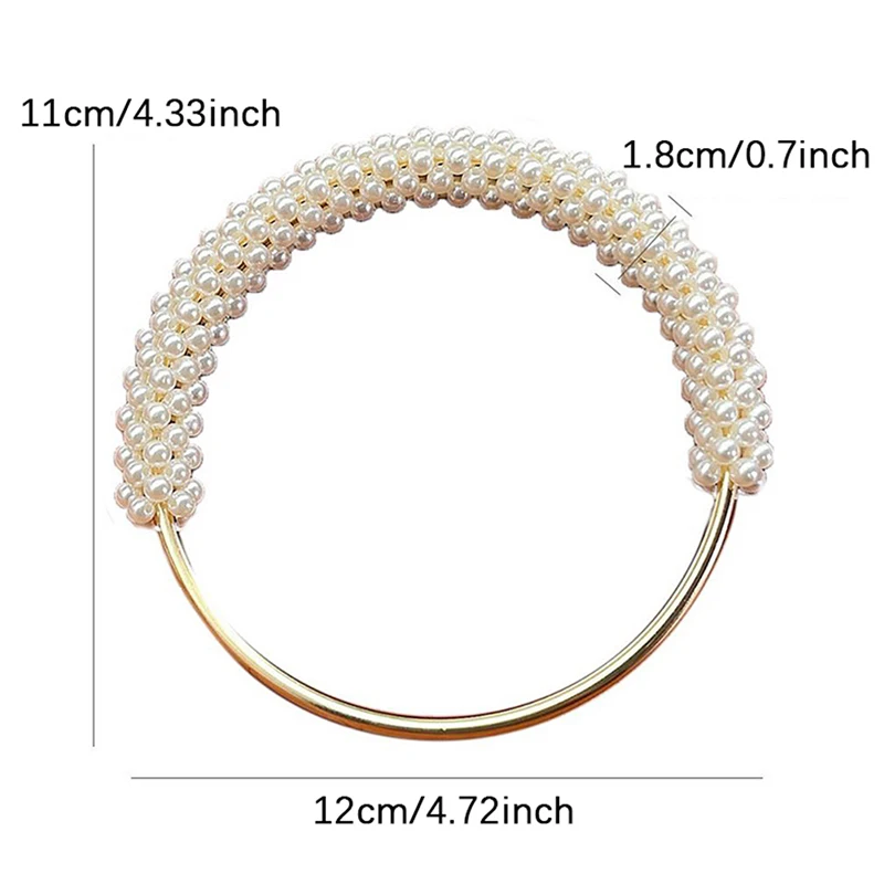 1PC Trendy Pearl Round Bag Handle Metal Ring Braided Colorful Beads for Women Handbag Purse Frame DIY Handmade Bag Accessories