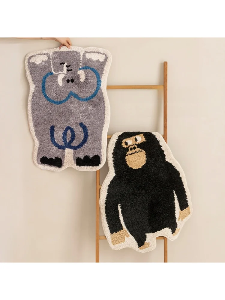 

Cartoon Animal Door Mat Anti-Slip Batoom Floor Mat Home Use ower Room Water Absorbent Non-Slip Rug Home Decor Carpet