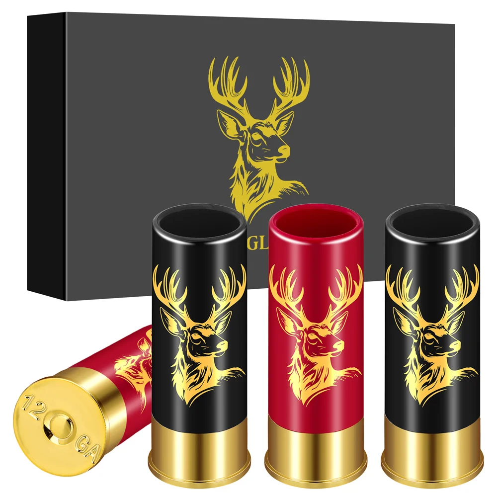 Elk Head Decor Plastic Shot Glasses 4pcs/Set Drinking Cup High Quality Plastic Shotgun Bullet Shape Water Wine Party Barware