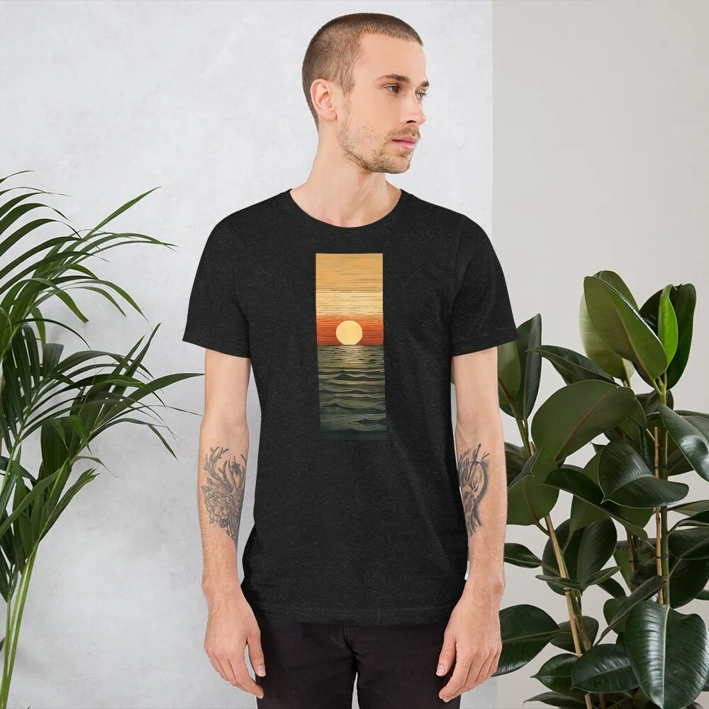 California Sunset Slice T Shirt Stylish Hip For Men or Women Sun Setting Over The Ocean