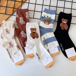 Good Quality Cartoon Elegant Lady Bear Women's  Cute Socks Cotton Harajuku Style Woman Novelty Breathable Sox Christmas Gifts