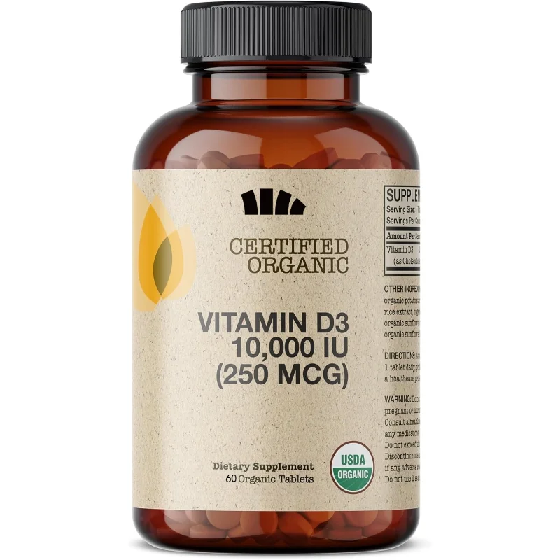 

Vitamin D3 10000 IU Capsules Containing K2 (MK-7) - Immune Health Support 60 Capsules