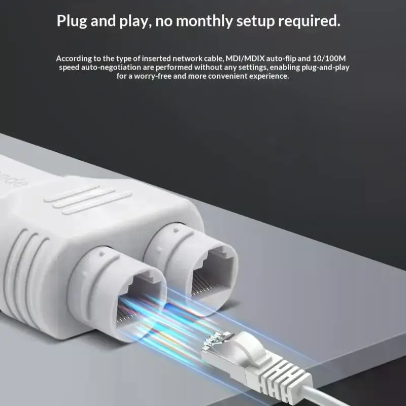 

2 Port Waterproof POE Repeater IP66 10/100Mbps 1 To 2 PoE Extender With IEEE802.3af/at 48V Outdoor For POE Switch Camera