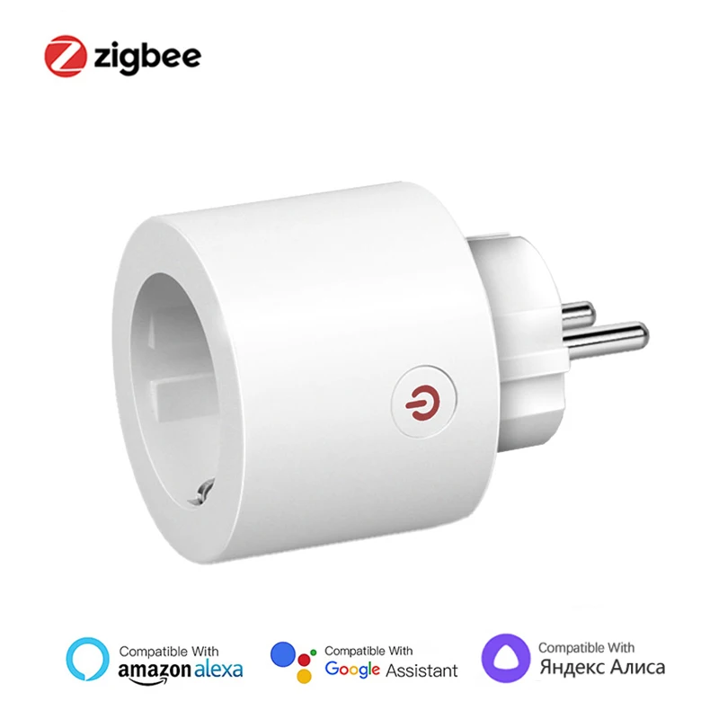 JSPTEC ZigBee المكونات الذكية 20A مقبس مخرج المنزل الذكي الاتحاد الأوروبي 4200 واط مع وظيفة مراقبة الطاقة يدعم أليكسا أليس يا جوجل #1