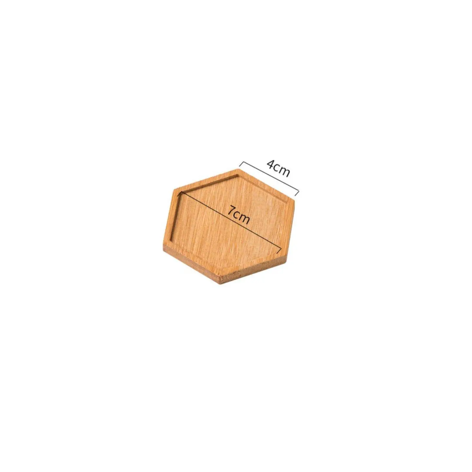 Wooden Bamboo Industrial Tray Durable Planter Saucer Spill Guard Elevated Base Hexagon for Indoor Plant Pot Cover