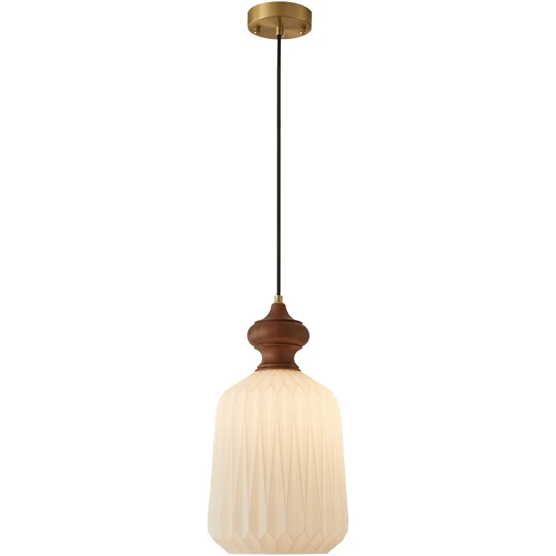 

Medieval chandelier, bedroom bedside lamp, Japanese-style wabi-sabi wind, retro walnut bar, art restaurant lamp