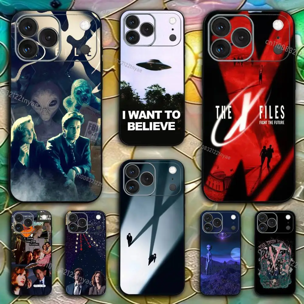 

UFO TOP SECRET x-files Clear Silicone Case for iPhone 17,16,15,14,13,12,11,Pro,Max,Mini,XS,X,8,Plus Shockproof Black Cover