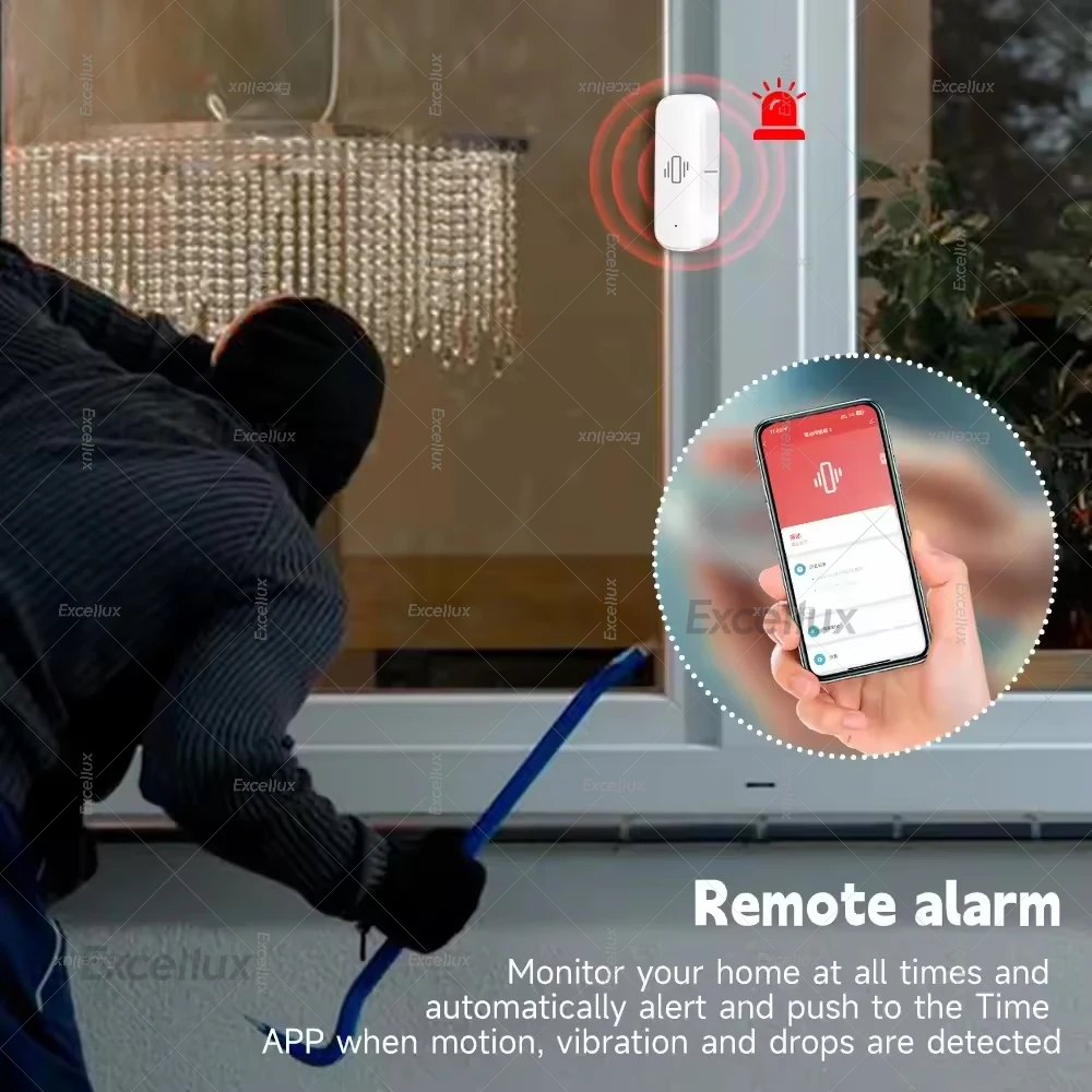 Tuya Smart Life Vibration Sensor ZigBee Tuya Sensor Monitor App Control Home Security Protection Zigbee Sensor Motion ShockAlarm