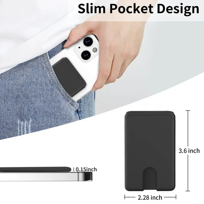 1Pcs Adhesive Soft Silicone Mobile Phone Wallet Phone Holder Sticker Credit Card Holder Compatible For Phone Android