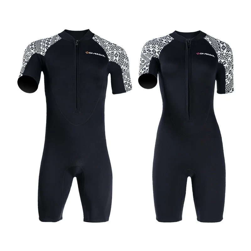 Warm diving suit men short-sleeved 3MM wetsuit large size snorkeling swimming surf suit women\'s swimsuit  neoprene  swim suit