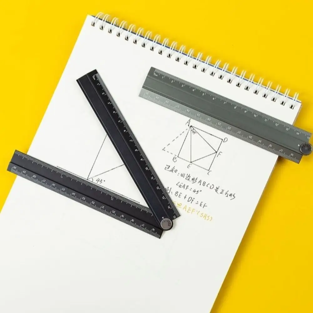 Simple Style Folding Ruler 15cm 30cm Creative Metal Stationery Rule Foldable Aluminum Alloy Student Drawing Measuirng Tool