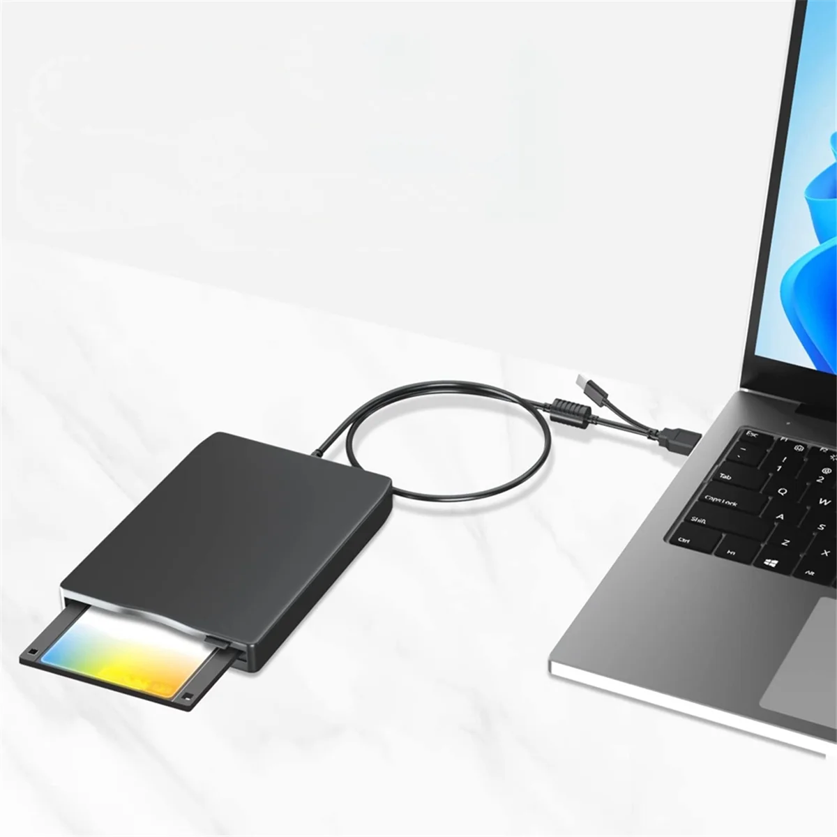 

N-A12R USB Floppy Disk Reader Floppy Disk Drive Dual Interface External USB C Floppy Disk Drive for PC Laptop Notebook Desktop