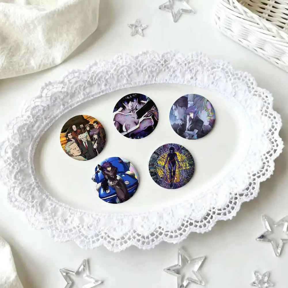 Anime G-Ghost In The S-Shell For Badge Personalized Custom Laser Reflective Badge Hologram Metal Enamel Pin Brooch Souvenir Gift