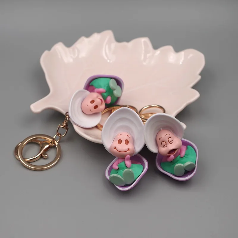 3Pcs Disney Alice In Wonderland Young Oyster Baby Keychain Action Figure Toys Cute Curious Oysters Anime Figures Birthday Gift