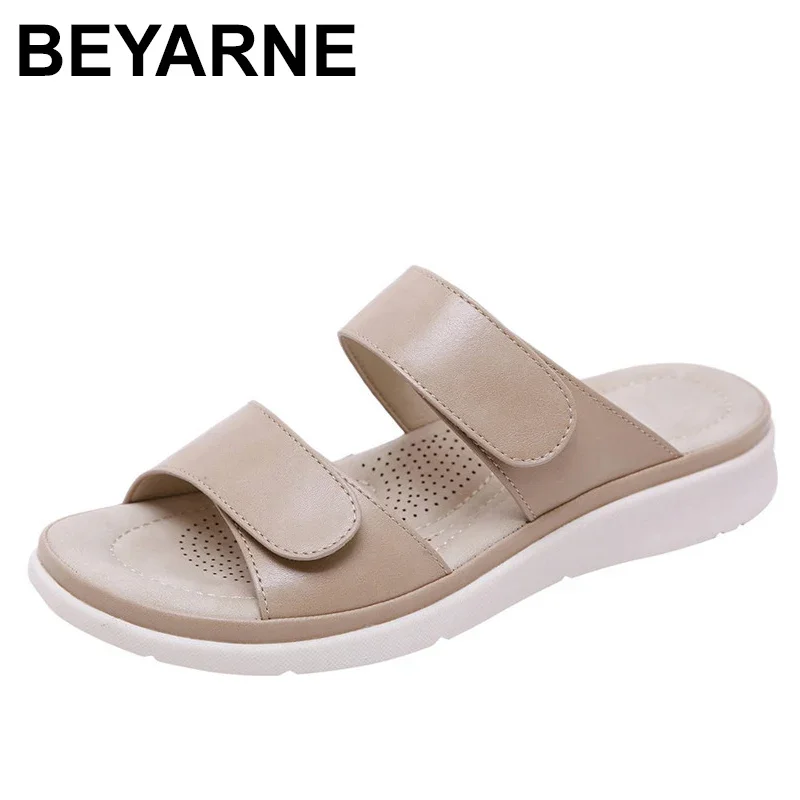 BEYARNESummer fashion women soft bow stand Flip Flops Casual shoes gladiator sneakers low Roman shoes L023