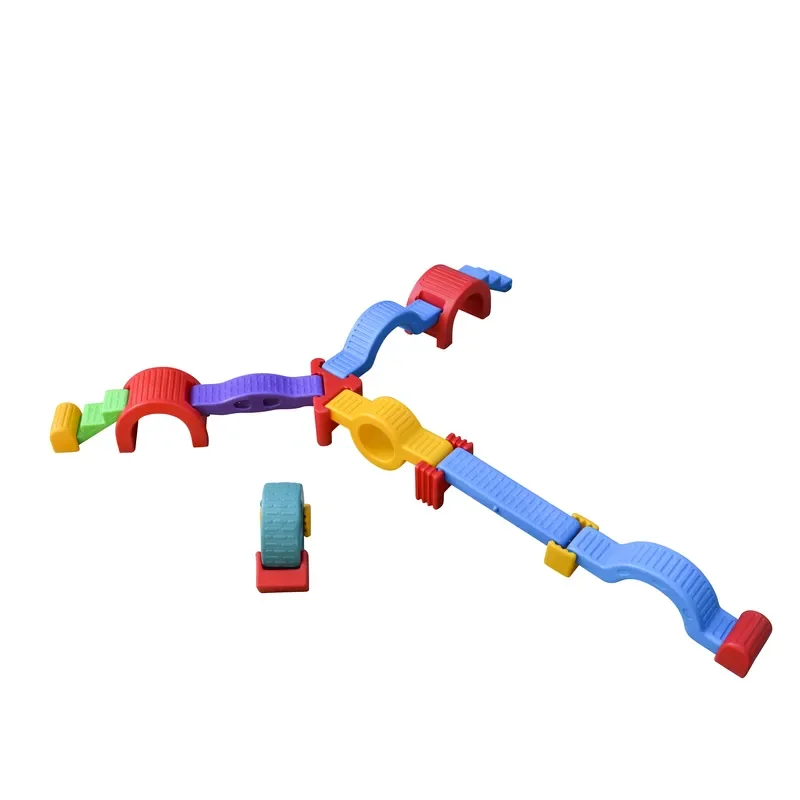 17Pcs Colorful Plastic Balance Bridge Set Outdoor Sports Training Toy Structural Assembly Model For Kids Over 3 Years Old Fun