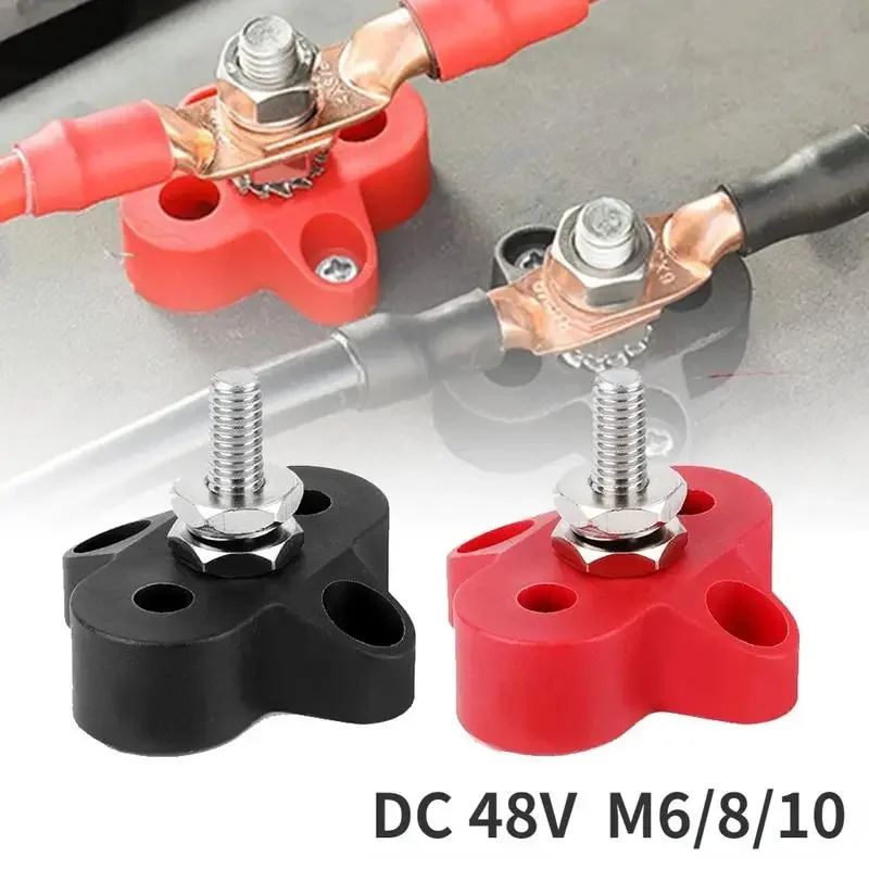 DC 48V 300A Bus Bar M10 Terminal Block Studs Battery Power Distribution Stud Connector for Truck RV Boat