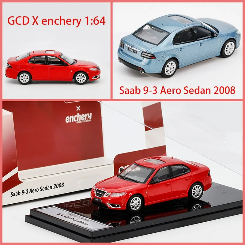 Pre-vendita GCD X Enchery 1:64 Saab 9-3 Aero Sedan 2008 Modellino Auto in Metallo da Collezione Statico Decorato Regali di Natale Giocattoli