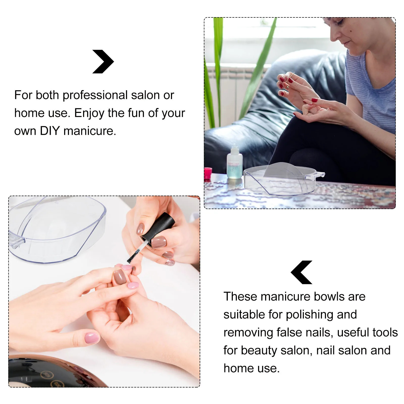 وعاء مانيكير عالي الجودة من الأكريليك بتصميم مريح على شكل أخدود يدويًا ومزيل طلاء الأظافر مستلزمات فنية للأظافر للاستخدام المنزلي في الصالونات #2