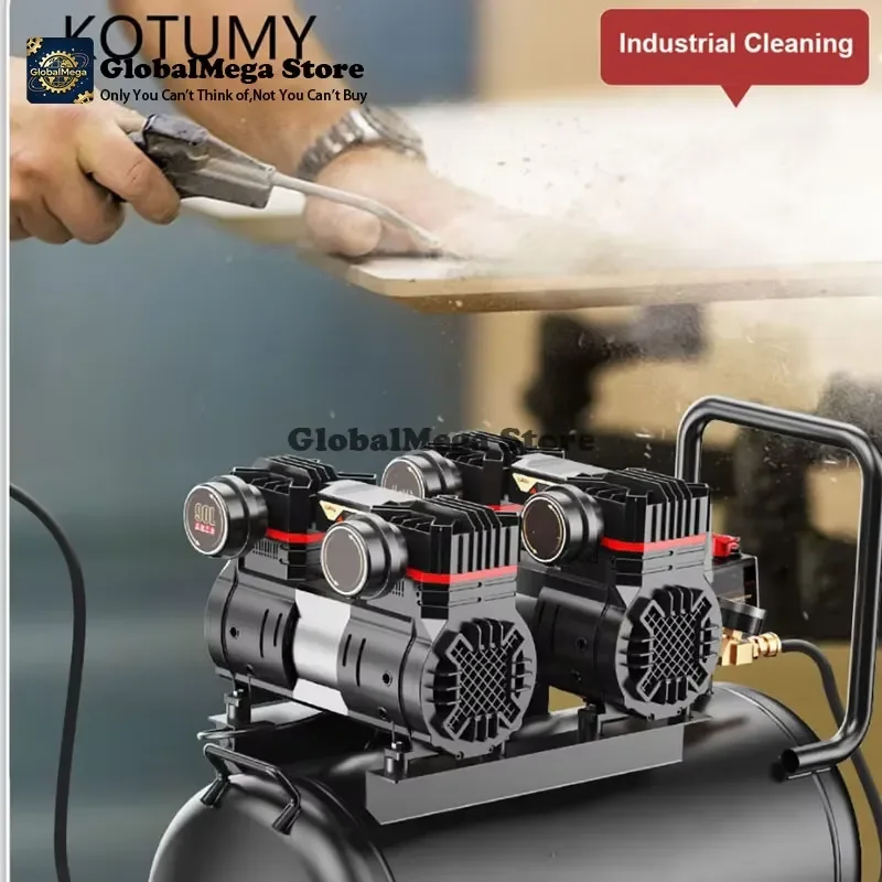 2026 Latest Silent Air Compressor 800W 1690W Dual Power Portable Air Pump with 30L Tank for Home Garage Car Repair Tire