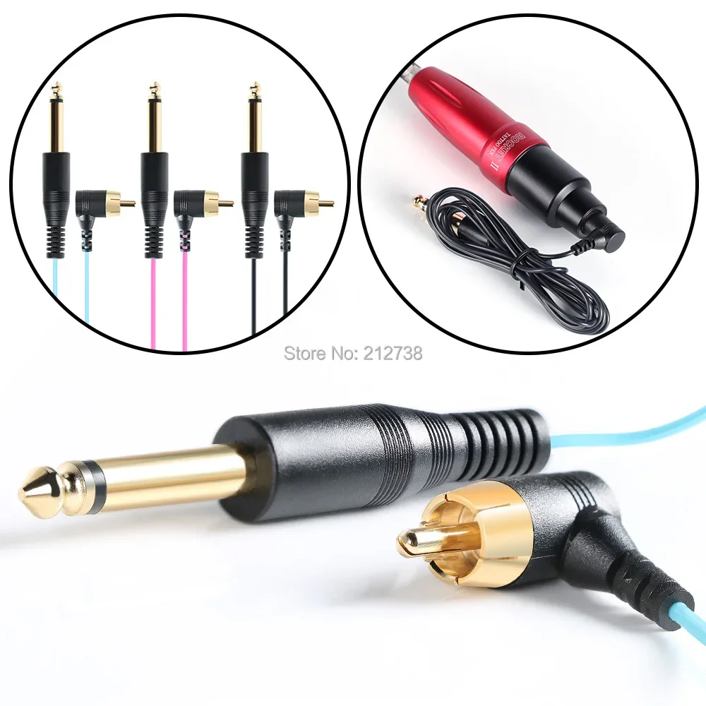 Tattoo Supplies Right Angle Silicone Soft Tattoo Clip Cord RCA Cable Line Connector For Rotary Tattoo Machine Power Supply