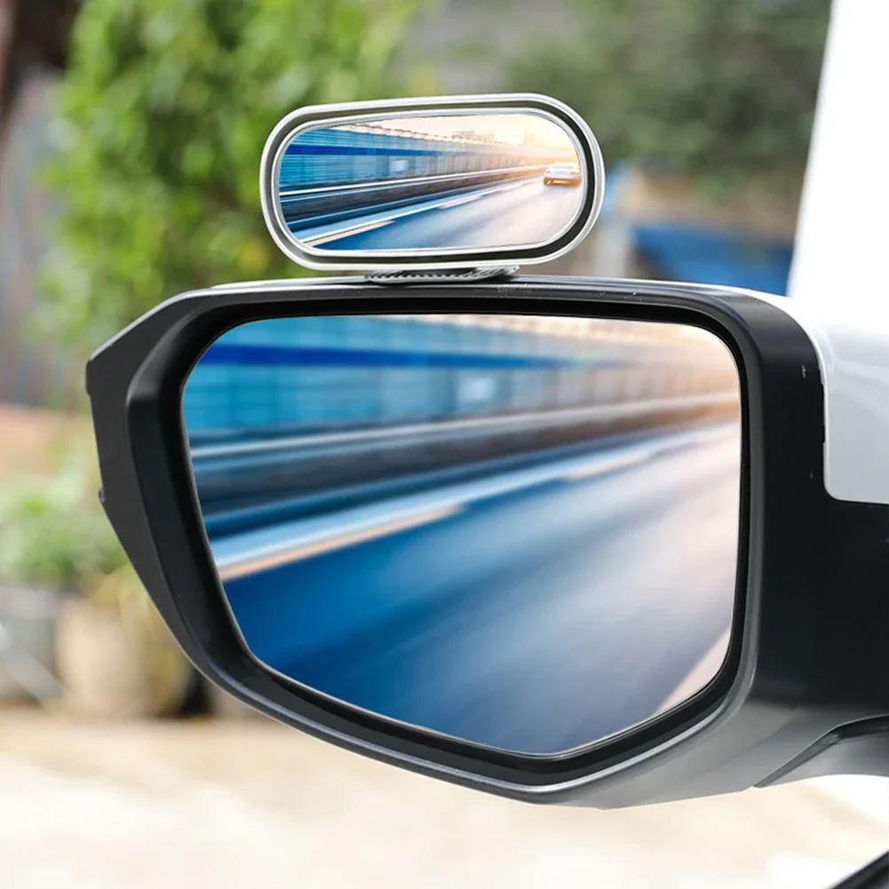 Side-View Mirror° Wide Angle Blind Spot Mirror Side View Mirror 12.5x5 Cm 4.92x1.97 Inch ABS + Glass Black