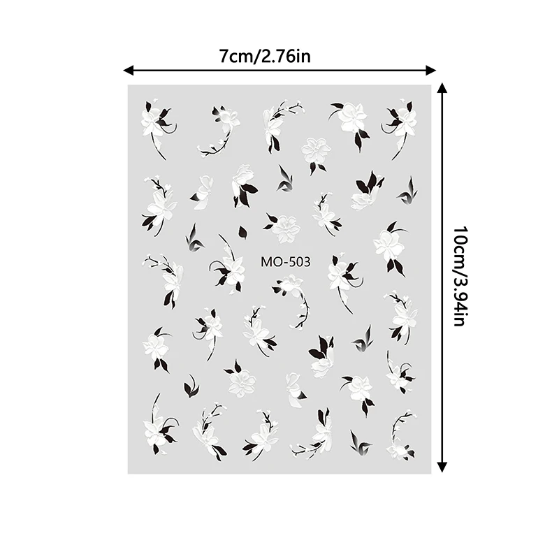 บรรเทา 3D มือวาดดอกไม้ขนาดเล็ก Retro ฤดูใบไม้ผลิดอกไม้เล็บสติกเกอร์ Charm Slider เล็บสติ๊กเกอร์ตกแต่งเคล็ดลับ