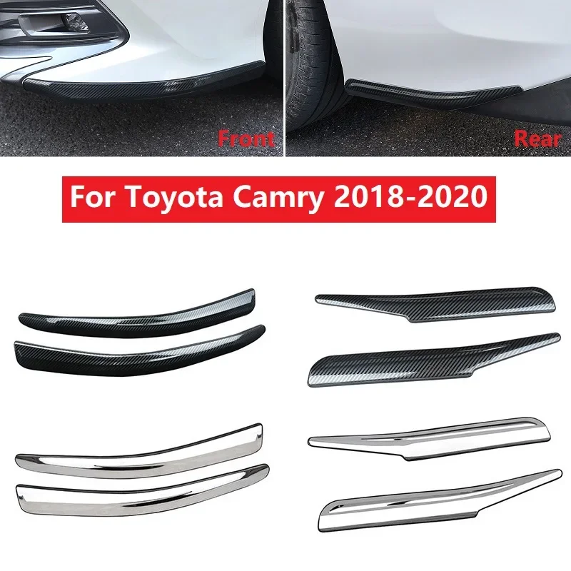 

Car Bumper Front Lip Corner Cover Trim Protection Strips For Toyota Camry 2018-2020 Exterior Styling Accessories