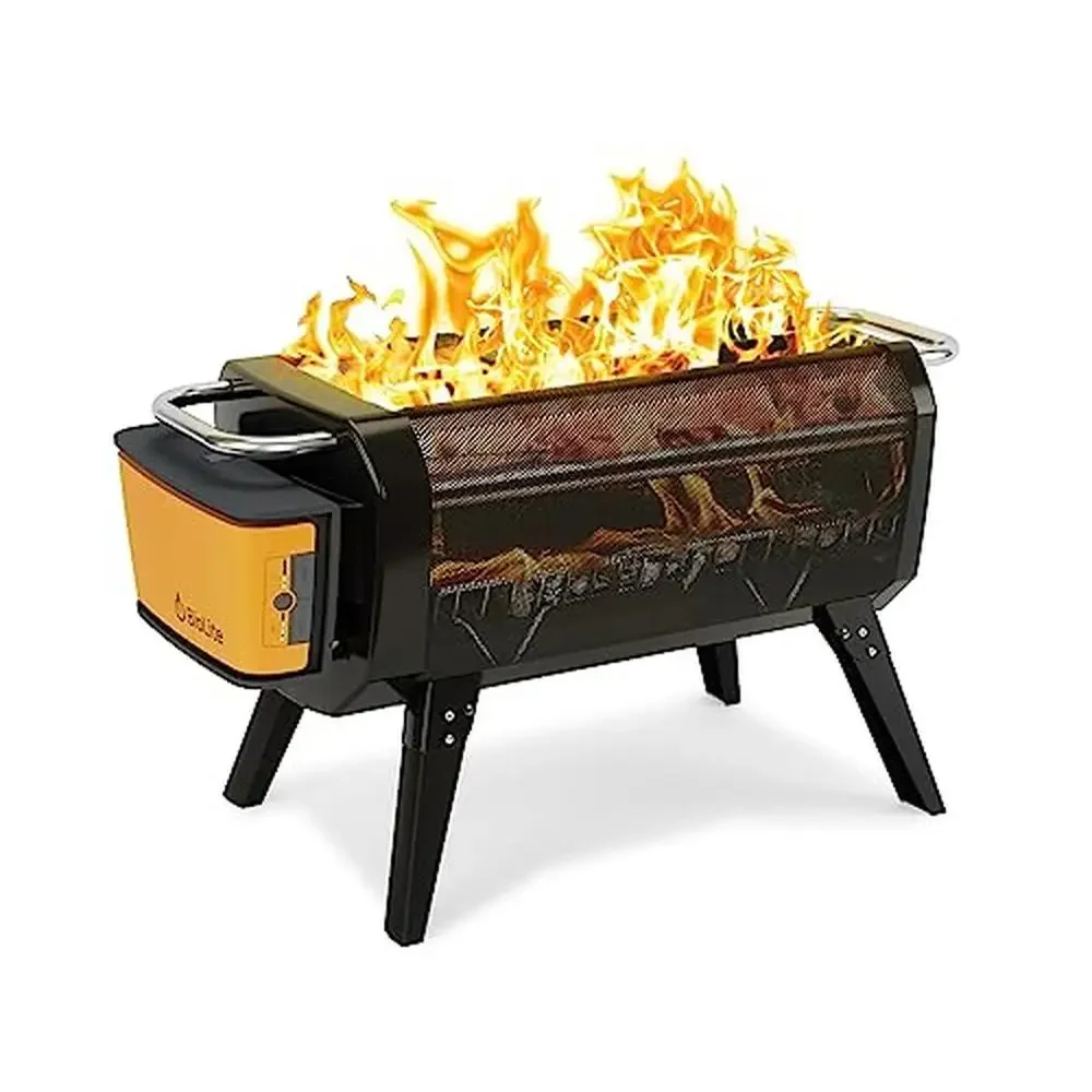 Portable Smokeless Fire Pit and Grill with Integrated Fan Campfire Experience Anywhere USB Rechargeable Outdoor Cooking Compact