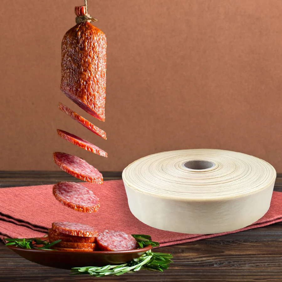 Big Diameter 50mm 0.5-10 Meters Collagen Sausage Casing Salami Hamburger Meat Packing Tools Shell Grinder Machine Kitchen Tools