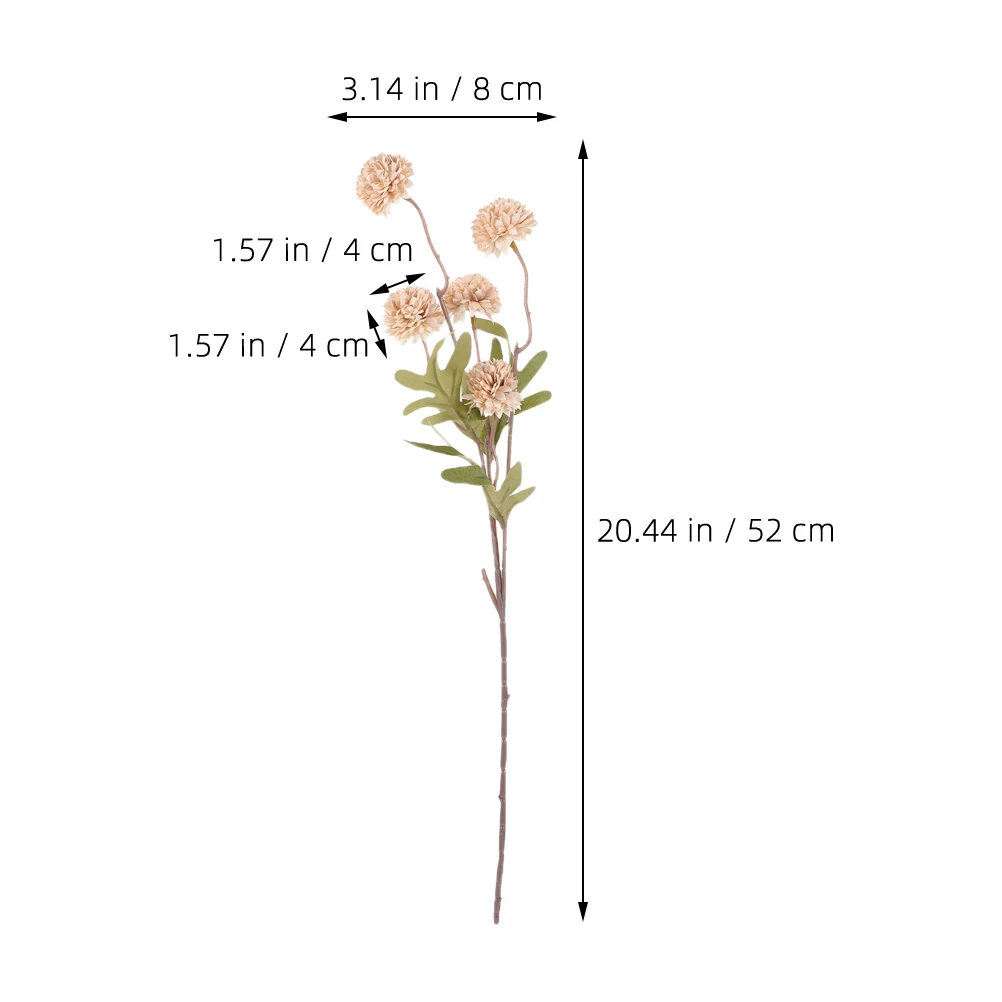 

5pcs Artificial Flowers Fall White Mini Pong Chrysanthemum DecorativeFlowers Lifelike Plastic Dandelion Home Wedding DIY