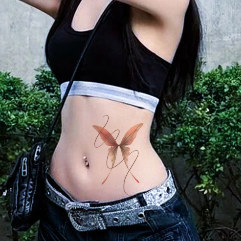 Y2K Dopamine Colorful Butterfly Sticker Romantic Fairy Temporary Tattoo Art Fake Tattoo for Women Arm Sexy Tatuajes Temporales