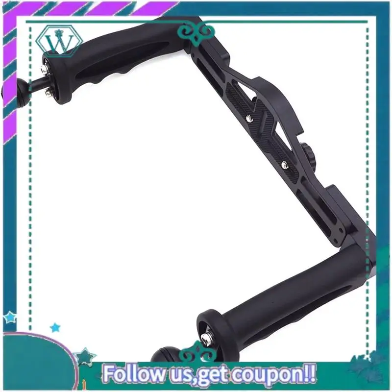 ترقية المزدوج يده استقرار الغوص كاميرا تحت الماء العلب صينية/قبضة مع ألياف الكربون تعويم تمديد الذراع #4