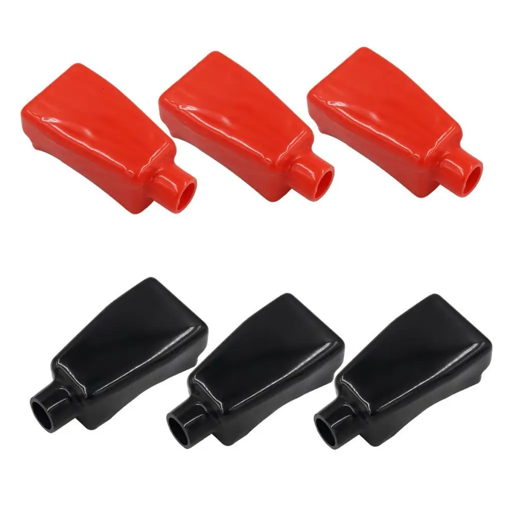 

6 Pieces Battery Terminal Cap PVC Negative Positive Terminal Covers Auto Accessories for Boat RV Car Trucks Red Black Color