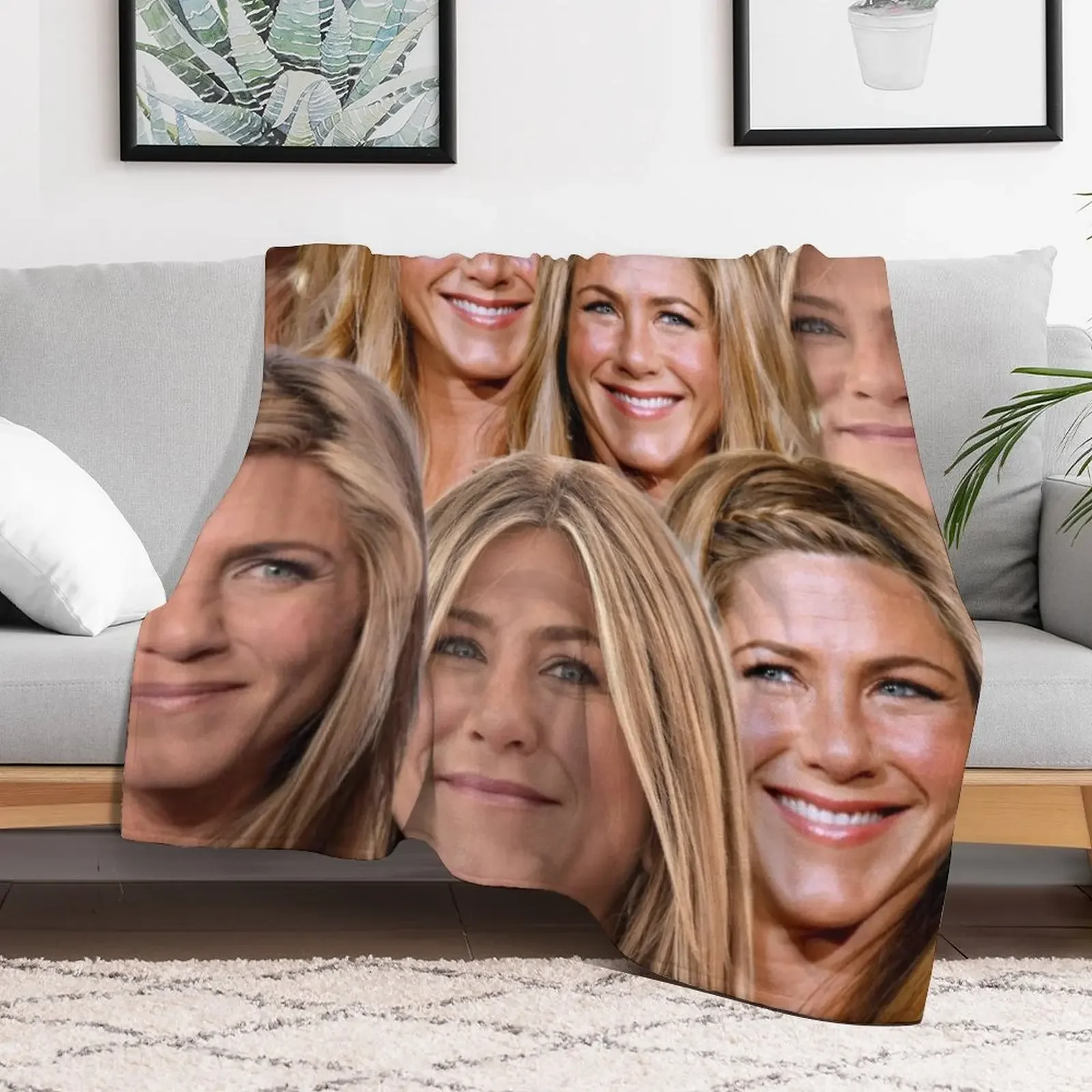 Jennifer Aniston Collage Throw Blanket For Sofa Thin Soft Plush Plaid Softest Polar Blankets