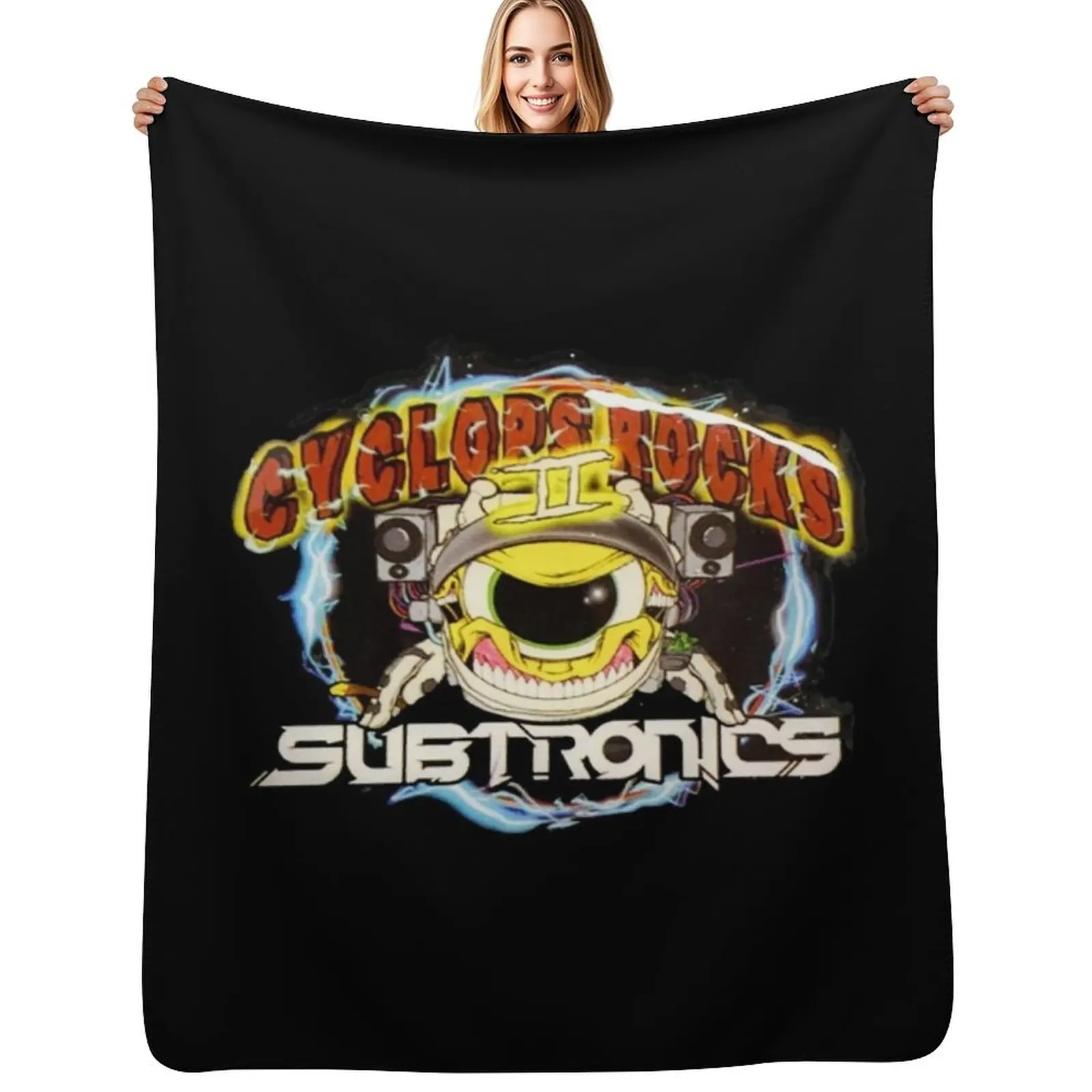 subtronics - Cyclops Rocks Throw Blanket Faux Fur Soft Warm Blanket for Bed
