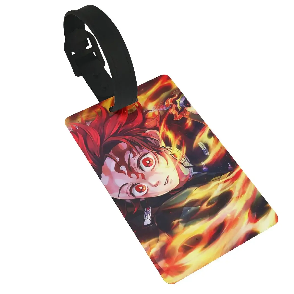 

Anime Demon Slayer Kamado Tanjirou Luggage Tags Suitcase PVC Fashion Baggage Boarding Tag Portable Label Holder ID Name Address