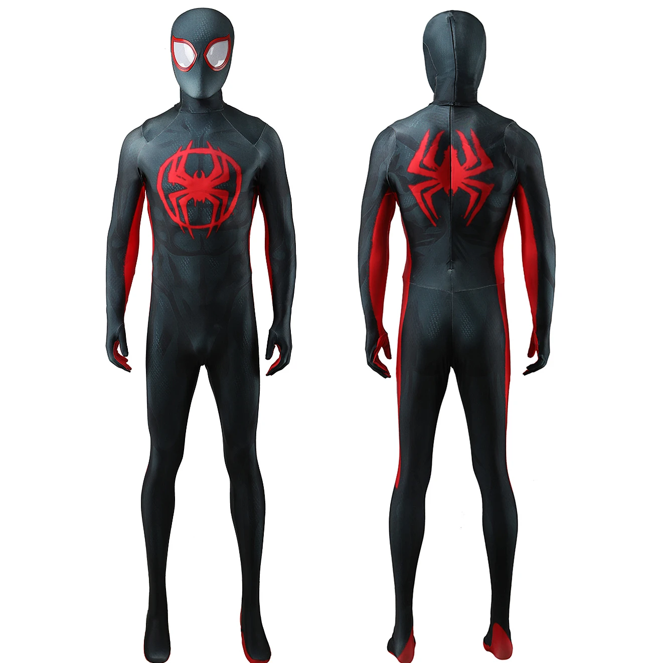 Across the Spider Verse Miles Morales Cosplay Spiderman Costume 3D Printed Spandex Zentai Suits Halloween Costume Bodysuit Adult