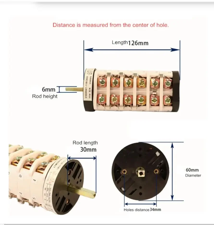 32A 380V Tyre Changer Switch Two-speed Motor Forward Switch Reverse Tire Repair Replacement Part