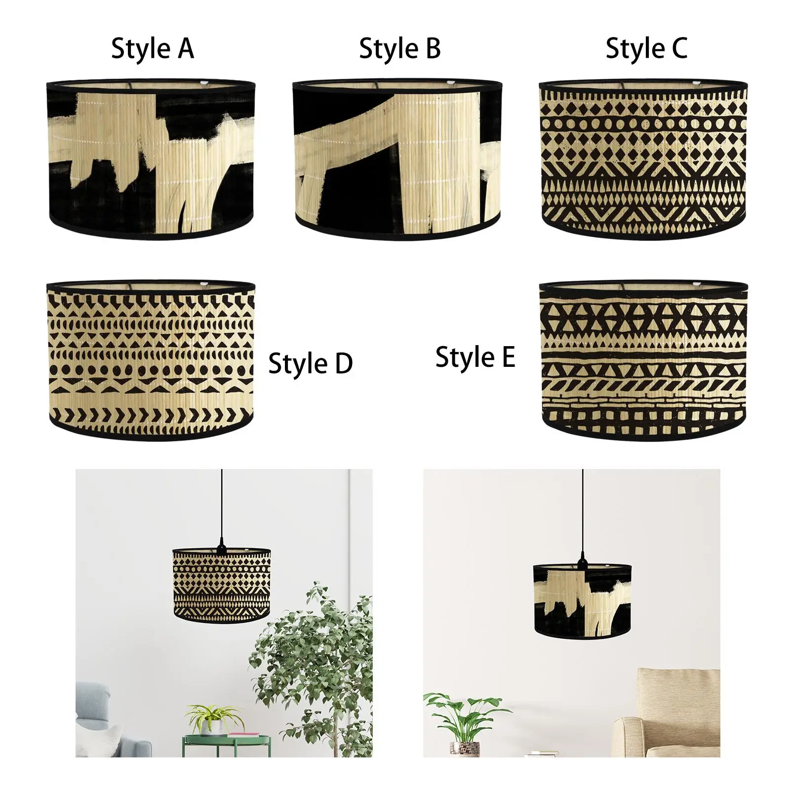 Drum Lampshade Lighting Fixtures Cover Japanese for Study Home Dining Room