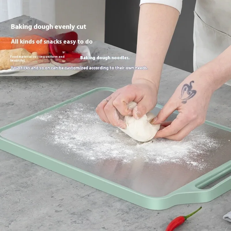 

Household Stainless Steel Double Sided Cutting Board, Anti Mold Cutting Board, Kitchen Anti-skid Cutting Thick and Durable Board