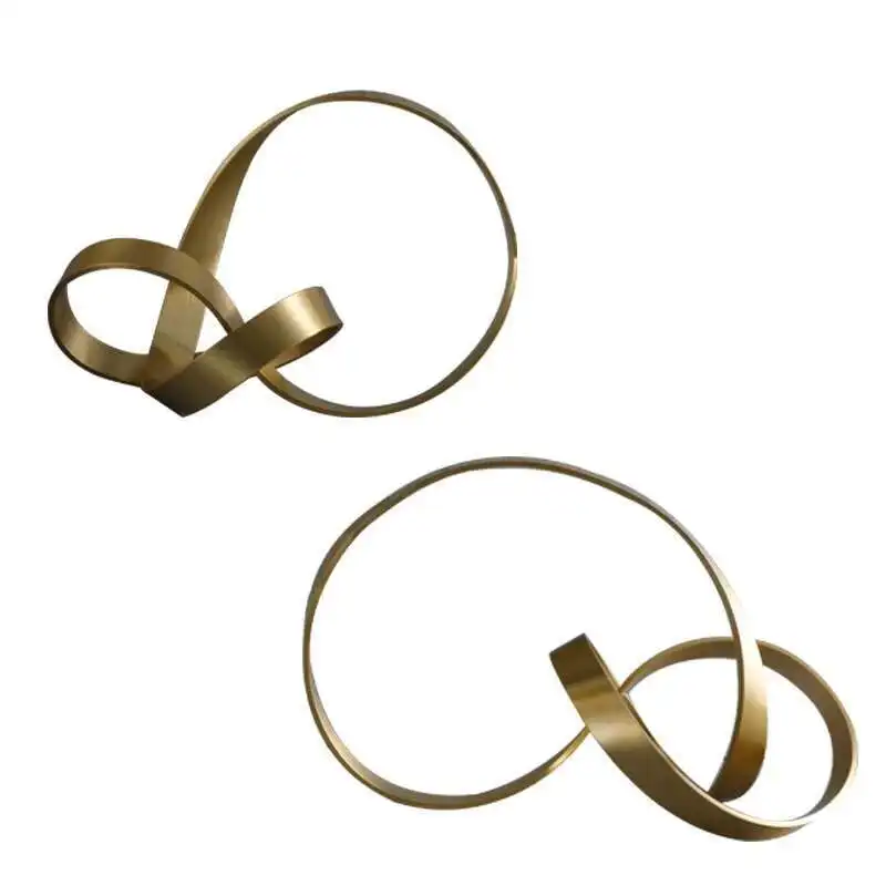 

Modern minimalist soft decoration metal fried dough twist designer model house porch sales office art furnishings