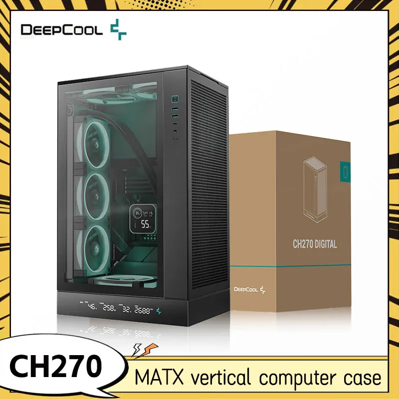DEEPCOOL CH270 Digital Display Chassis Vertical MATX Structure