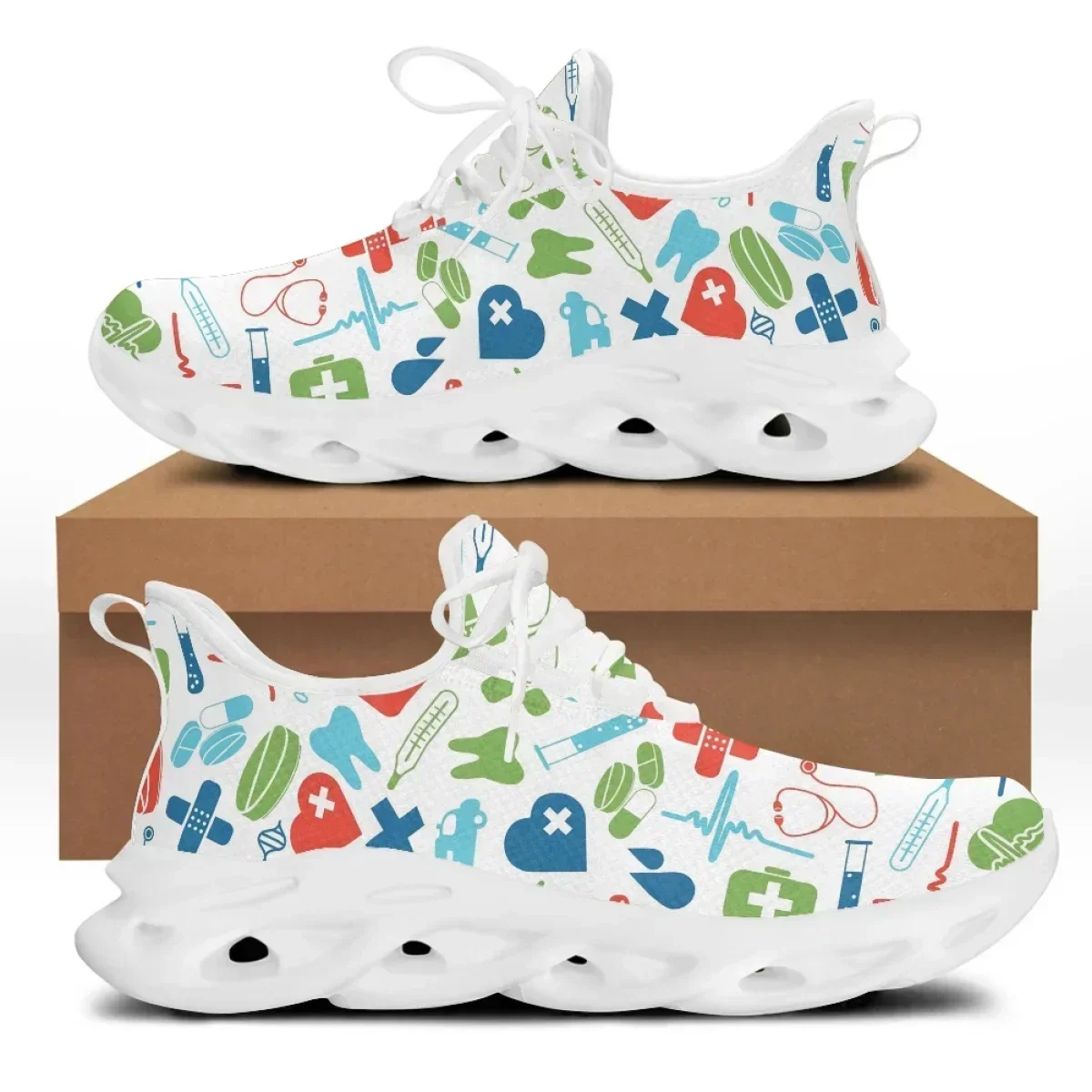 

Кроссовки Brand Dental Nurse Print, повседневные, для женщин, удобные, низкие, дышащие, на шнуровке