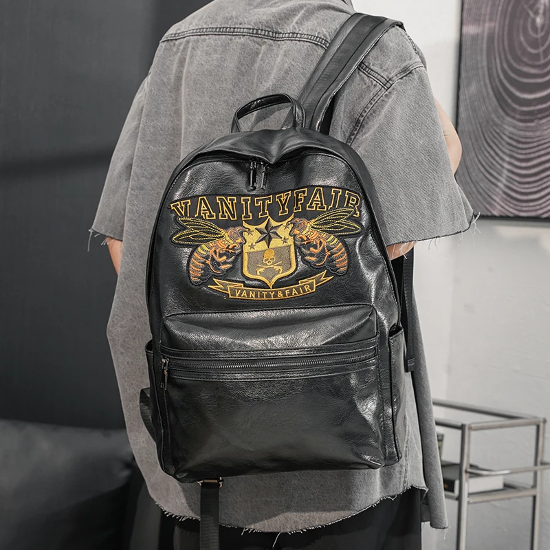 Bookbag Backpacks for Women Backpack Men Backpack School Black Embroidered Pattern Men's Bag Fashion Backpack Youth Backpack