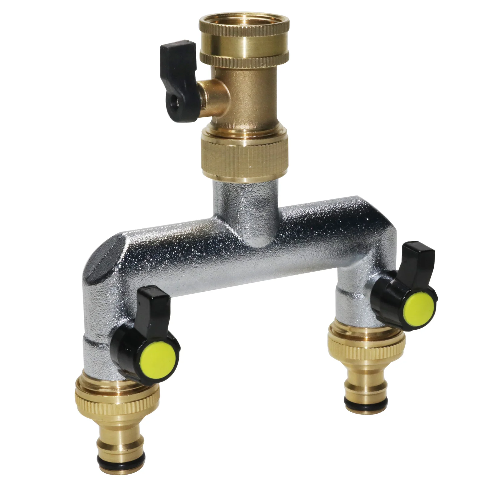 3/4'' Copper nipple dual control water divider, car wash water pipe connection nozzle Copper valve, garden irrigation pipe joint
