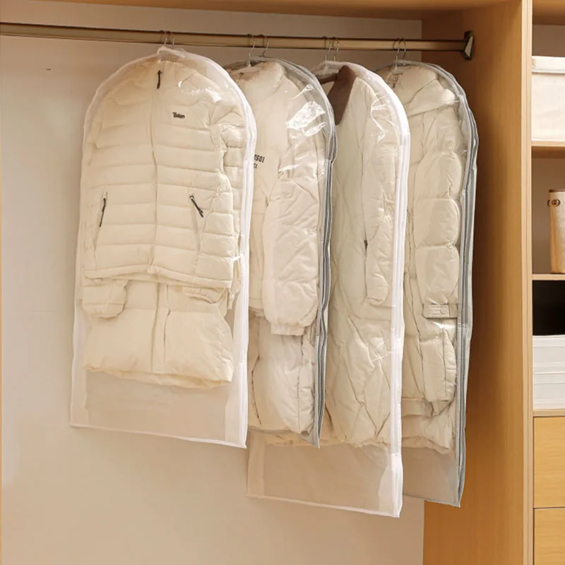 Kleiderschrank-Organizer-Taschen Daunenjacken-Aufbewahrungstasche mit Reißverschluss Luftkomprimierbare Hängetasche Staubdichte Kleiderhülle Platzsparende Aufbewahrungstasche